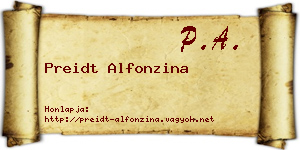 Preidt Alfonzina névjegykártya